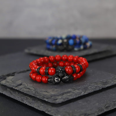 2pce Red Skull Stack - xquisitjewellery