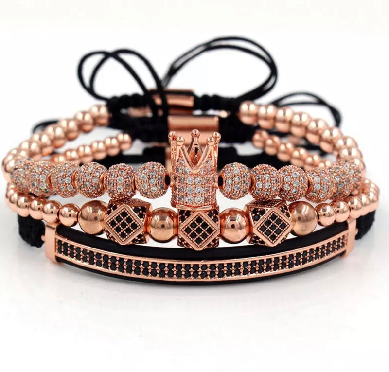 Luxury 3 piece Crown Royal Rose Gold Set - xquisitjewellery