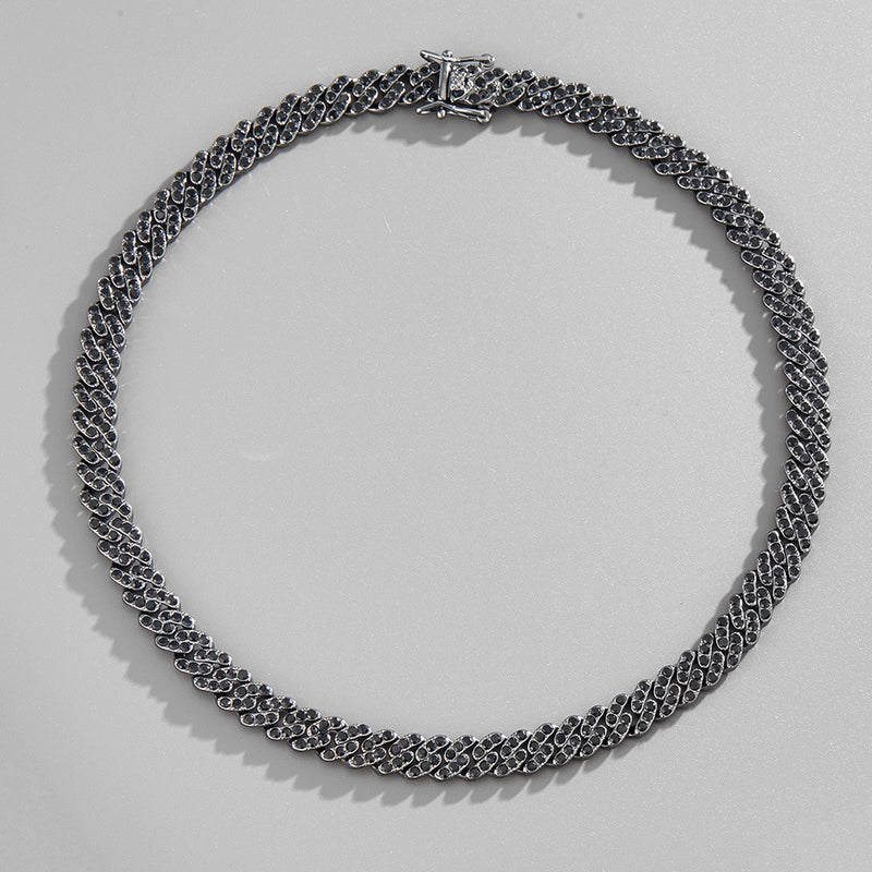 Jet Black 9mm Cuban Necklace - xquisitjewellery